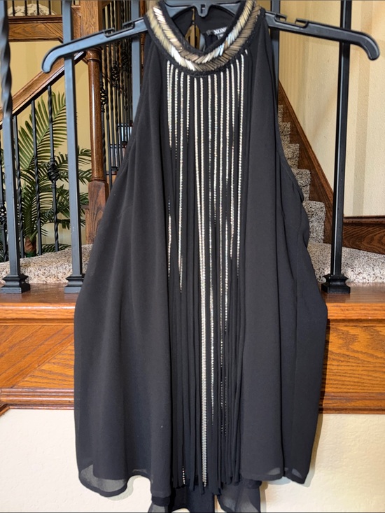 XOXO Dresses & Skirts - XOXO Black Halter Top Black and silver strappy size Large